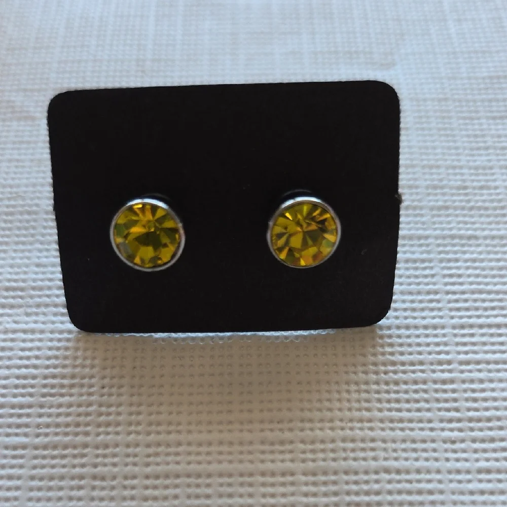 Yellow Stud Earrings